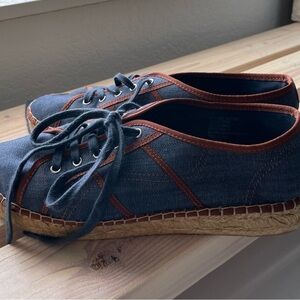 Kensie denim lace up espadrille sneaker